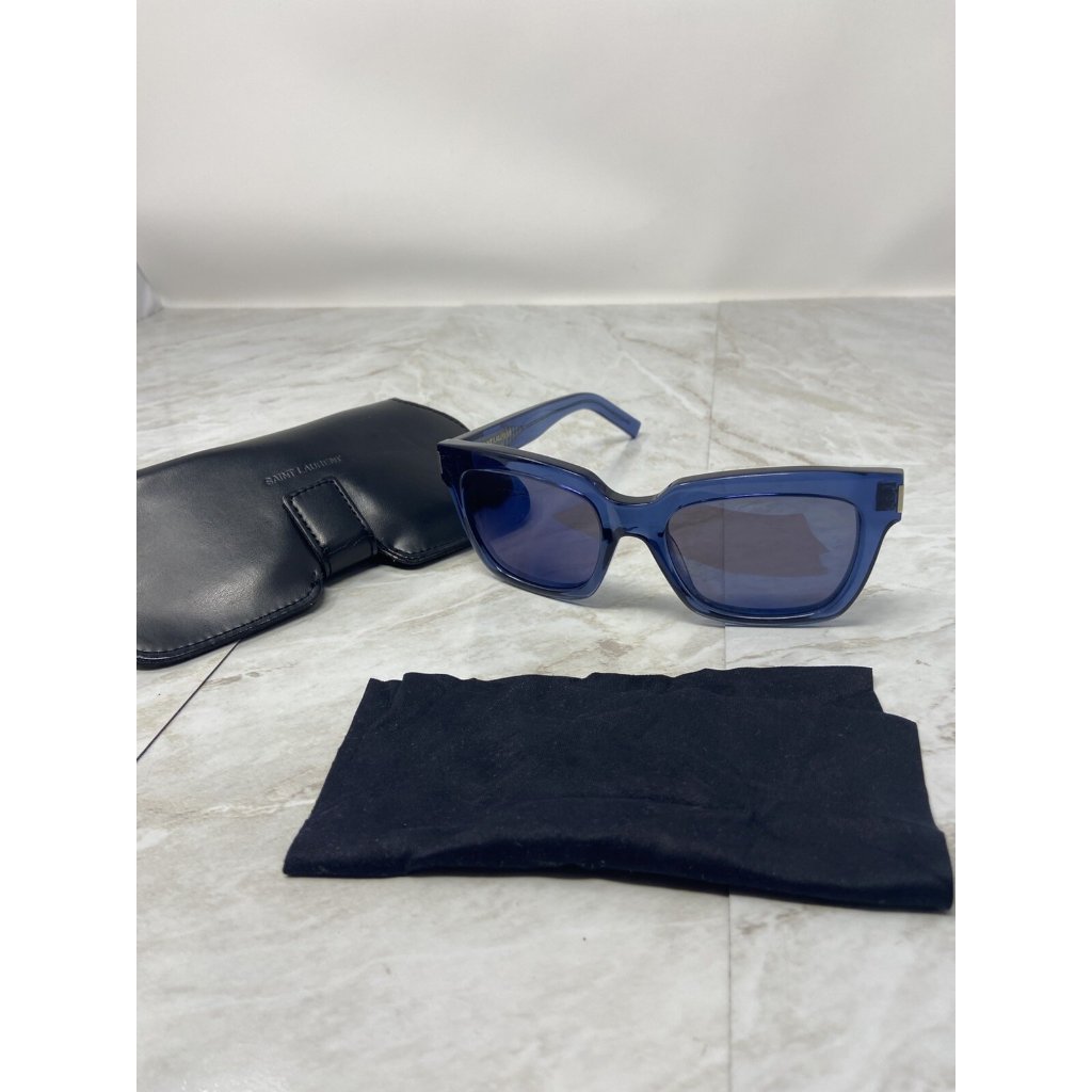 Saint Laurent Bold 1 001 Sunglasses Blue One Temple Arm Is Missing